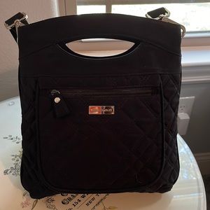 Vera Bradley shoulder purse, black.